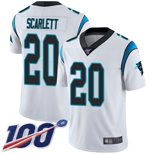 Carolina Panthers Limited White Men Jordan Scarlett Road Jersey NFL Football #20 100th Season Vapor Untouchable